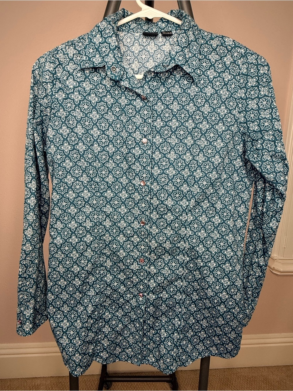 Cruel Girl Girls XXL Teal Western Pearl Snap Shirt
